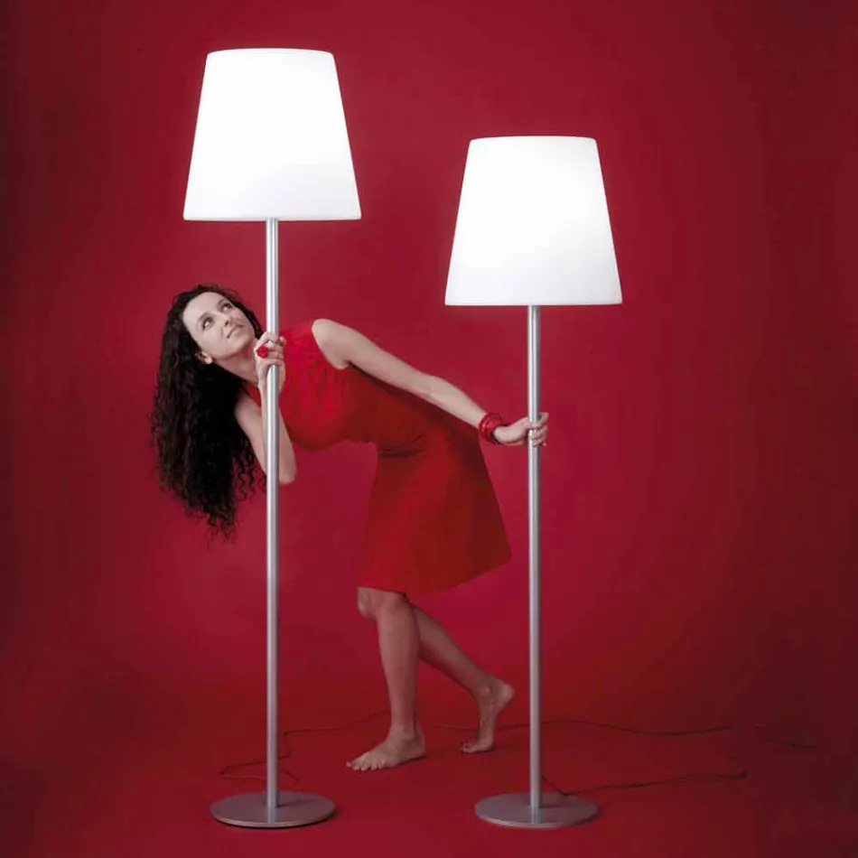 Stehlampe Design Ali Baba Steel Slide Metall hergestellt in Italien Viadurini