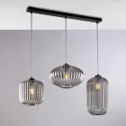 3-flammige Lampe im schwarzen Glas-Metall-Design für - Tucana Viadurini