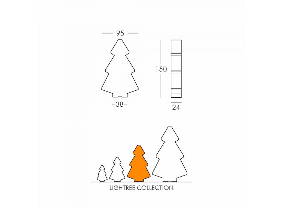 Dekorative Leuchte Lightree Weihnachtsbaum im Freien hergestellt in Italien Viadurini