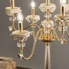 Flambeaux 7 Lights Klassische Lampe aus Porzellan und mundgeblasenem Glas - Eteria Viadurini