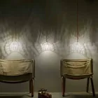 Lampe aus Baumwolle und Viskose in-es.artdesign aufgehängt Moderne Textur Viadurini