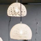 Lampe aus Baumwolle und Viskose in-es.artdesign aufgehängt Moderne Textur Viadurini