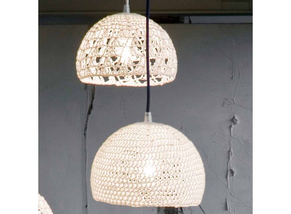 Lampe aus Baumwolle und Viskose in-es.artdesign aufgehängt Moderne Textur Viadurini