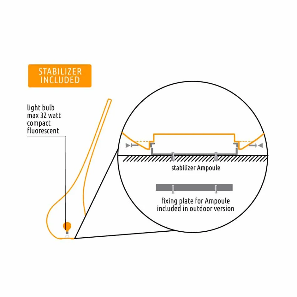 Design Kunststofflampe mit leuchtender Blumenvase - Ampulle von Myyour Viadurini