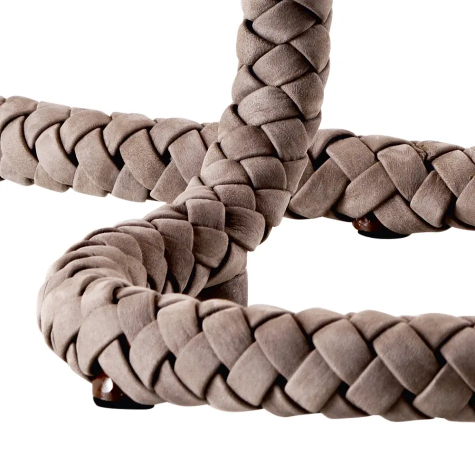 Tischlampe aus Stoff und Leder Grilli Snake in Italien hergestellt Viadurini