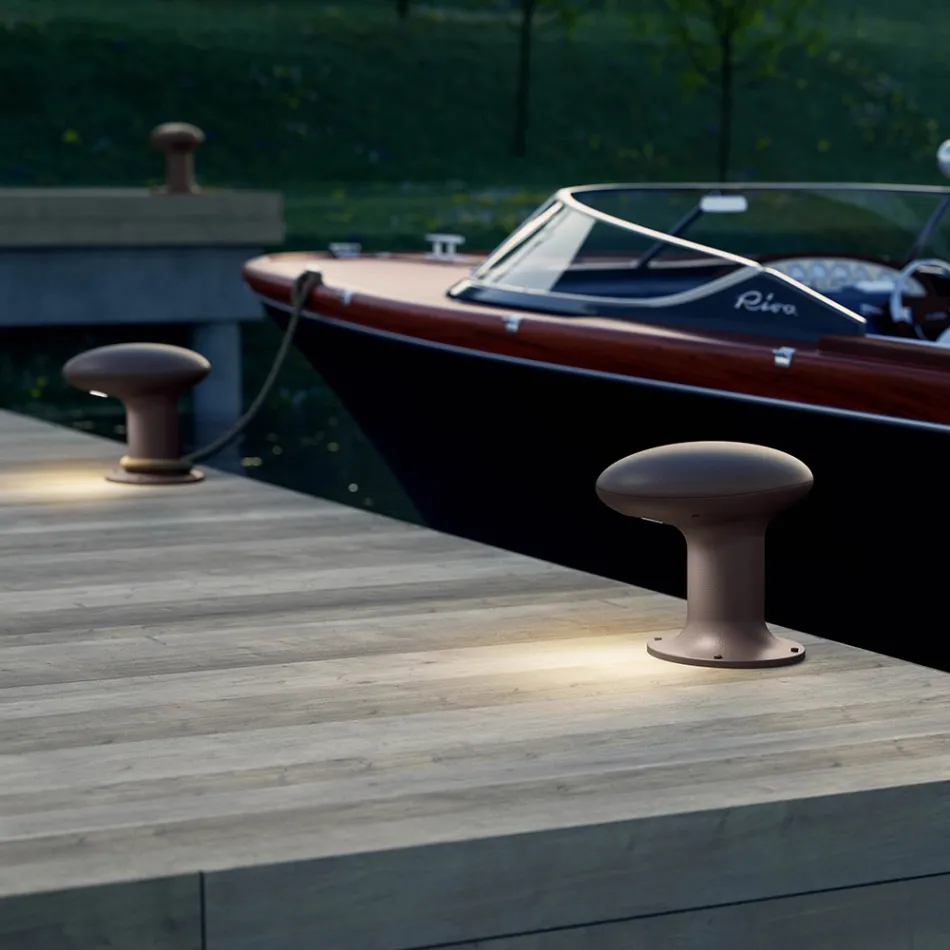 Design-LED-Gartenlampe aus grauem oder braunem Gusseisen - Bitta von Il Fanale Viadurini