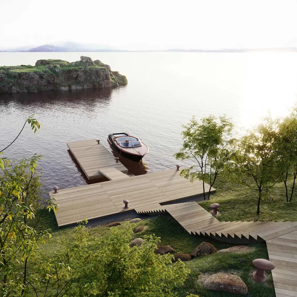 Design-LED-Gartenlampe aus grauem oder braunem Gusseisen - Bitta von Il Fanale Viadurini