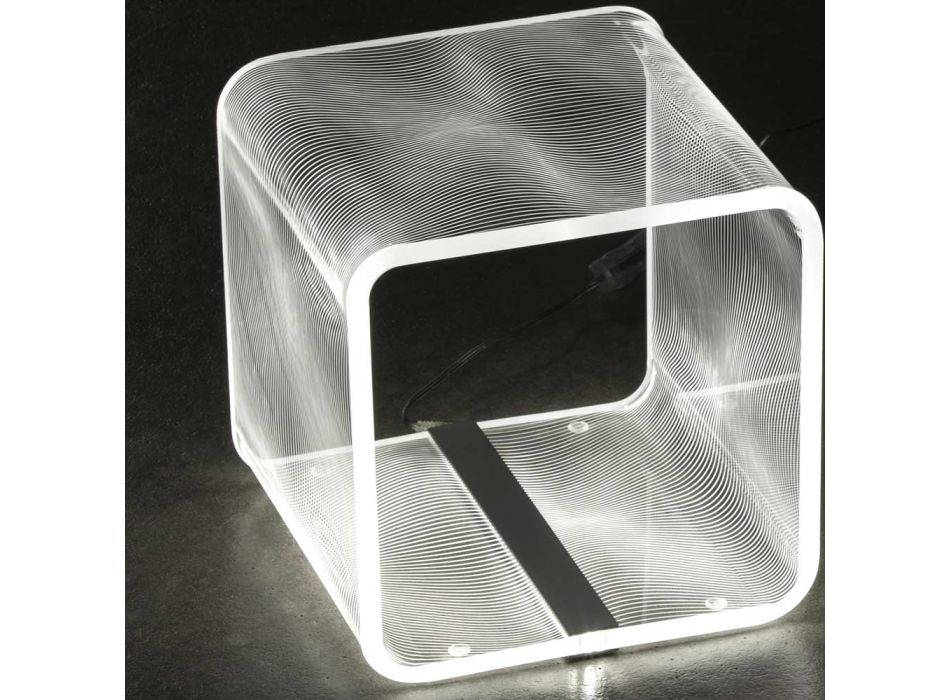 LED-Lampe in transparentem Acryl-Kristall-Laser-Dekor - Robiola Viadurini