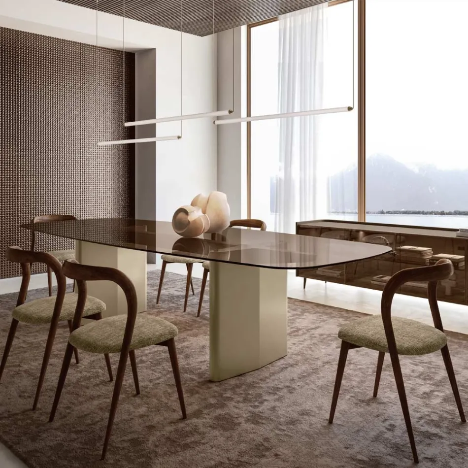 Moderne LED-Lampe aus geripptem Glas mit exklusivem Design, hergestellt in Italien - Lys Viadurini