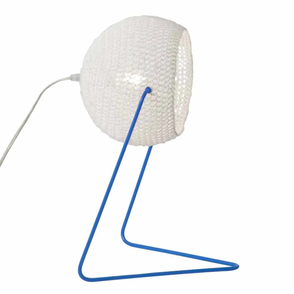 Moderne Tischlampe In-es.artdesign Handgefertigte T1-Textur aus Baumwolle Viadurini