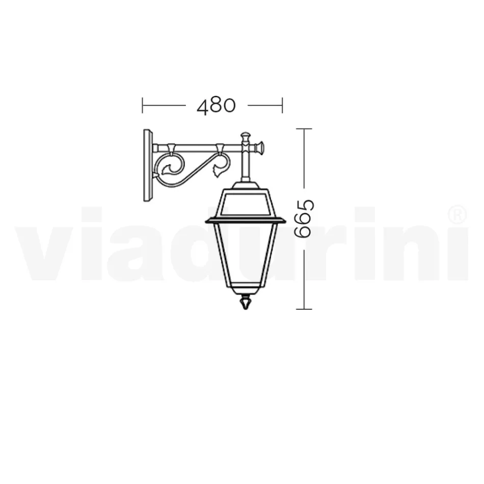 Außenwandleuchte im Vintage-Stil aus Aluminium, hergestellt in Italien – Doroty Viadurini