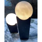 Rechteckige Lampe mit weißer Kugel und Marmorsockel Made in Italy - Koshi Viadurini
