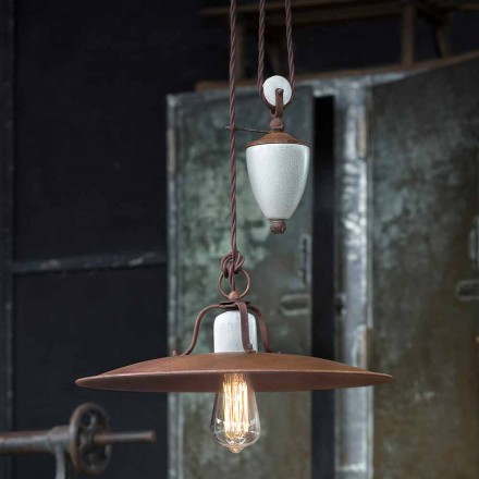 Handwerk und unten Lampe Keramik und Metall Kristen Ferroluce Viadurini