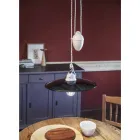 Ups and downs Hängelampe aus weißer Keramik und schwarzem Metall - Power Viadurini