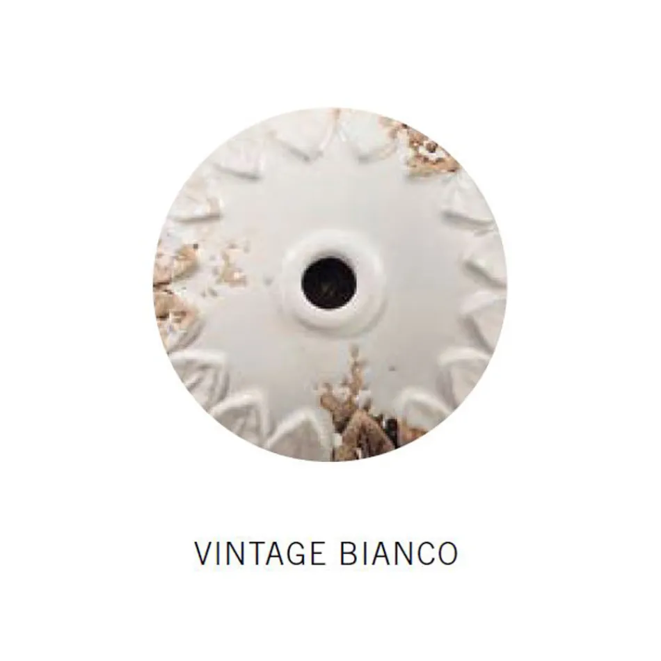 Handwerkliche und industrielle Pendelleuchte aus Keramik und Eisen - Industriell Viadurini