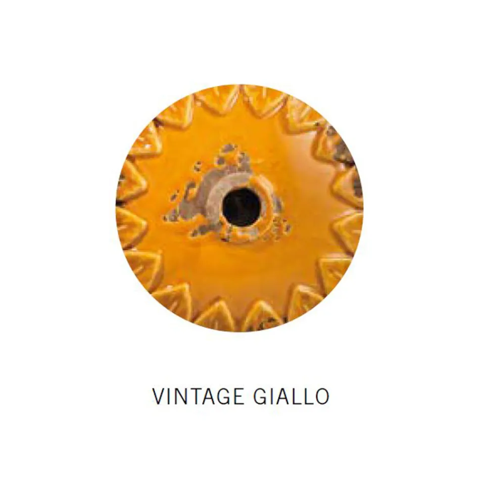 Handwerkliche und industrielle Pendelleuchte aus Keramik und Eisen - Industriell Viadurini