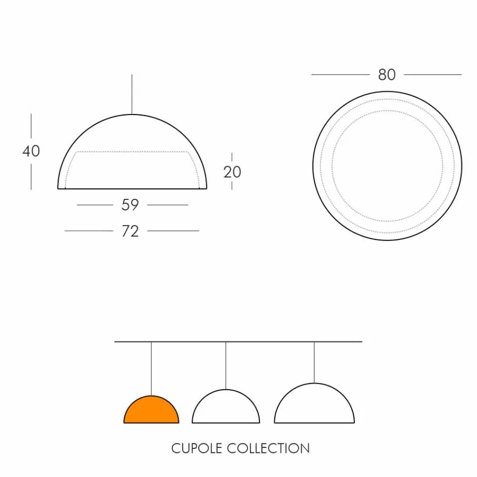 Farbige Pendelleuchte Slide Cupole Polyethylen aus Italien Viadurini