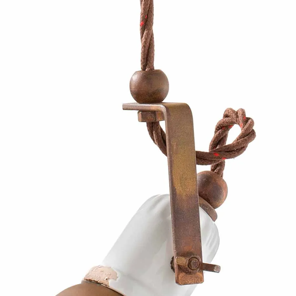 verstellbare Pendelleuchte Keramik und Metall Alayna Ferroluce Viadurini