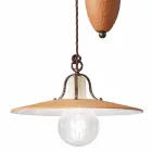 Ups and Downs Pendelleuchte aus Eisen und handgearbeiteter roher Keramik - Bologna Viadurini