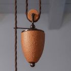Ups and Downs Pendelleuchte aus Eisen und handgearbeiteter roher Keramik - Bologna Viadurini