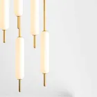 Pendelleuchte mit 1, 3 oder 6 Leuchten in Messing Modernes Design - Typha von Il Fanale Viadurini