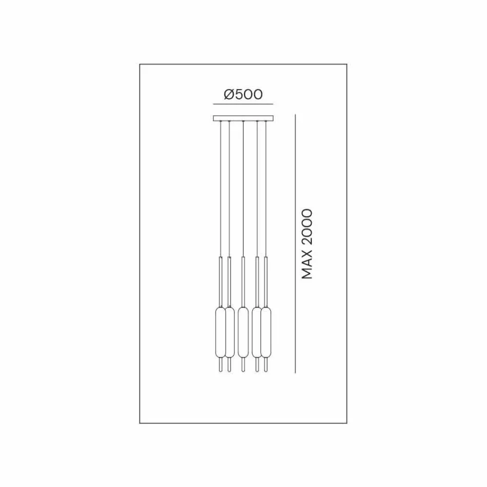 Pendelleuchte mit 1, 3 oder 6 Leuchten in Messing Modernes Design - Typha von Il Fanale Viadurini