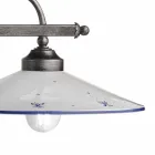 Hängelampe mit 2 Lichtern in handbemalter Keramik und Eisendesign - Asti Viadurini