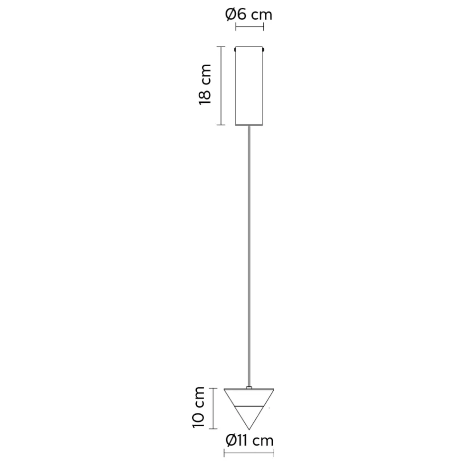 Hängelampe aus schwarzem Aluminiumdraht und großem Designkegel - Mercado Viadurini