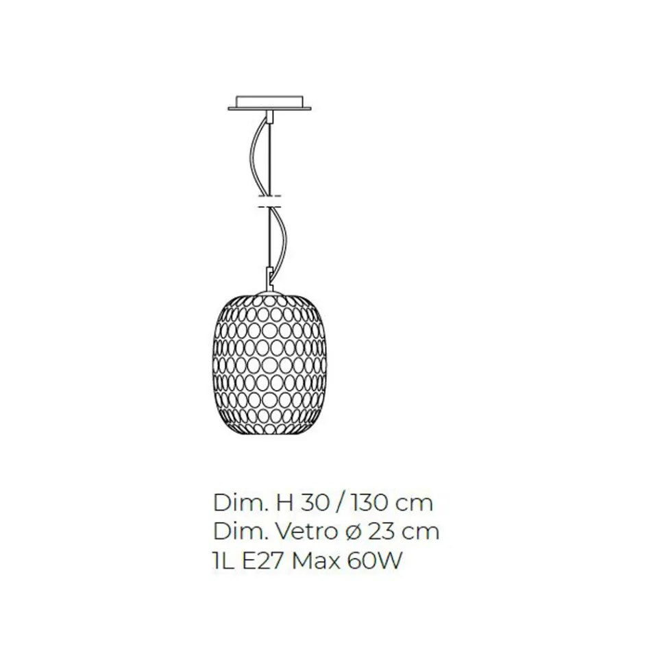 Handgefertigte Pendelleuchte aus mundgeblasenem venezianischem Glas - Cloe Balloton Viadurini