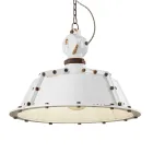 Industrielle handwerkliche Hängelampe aus Eisen und Keramik - Industriell Viadurini