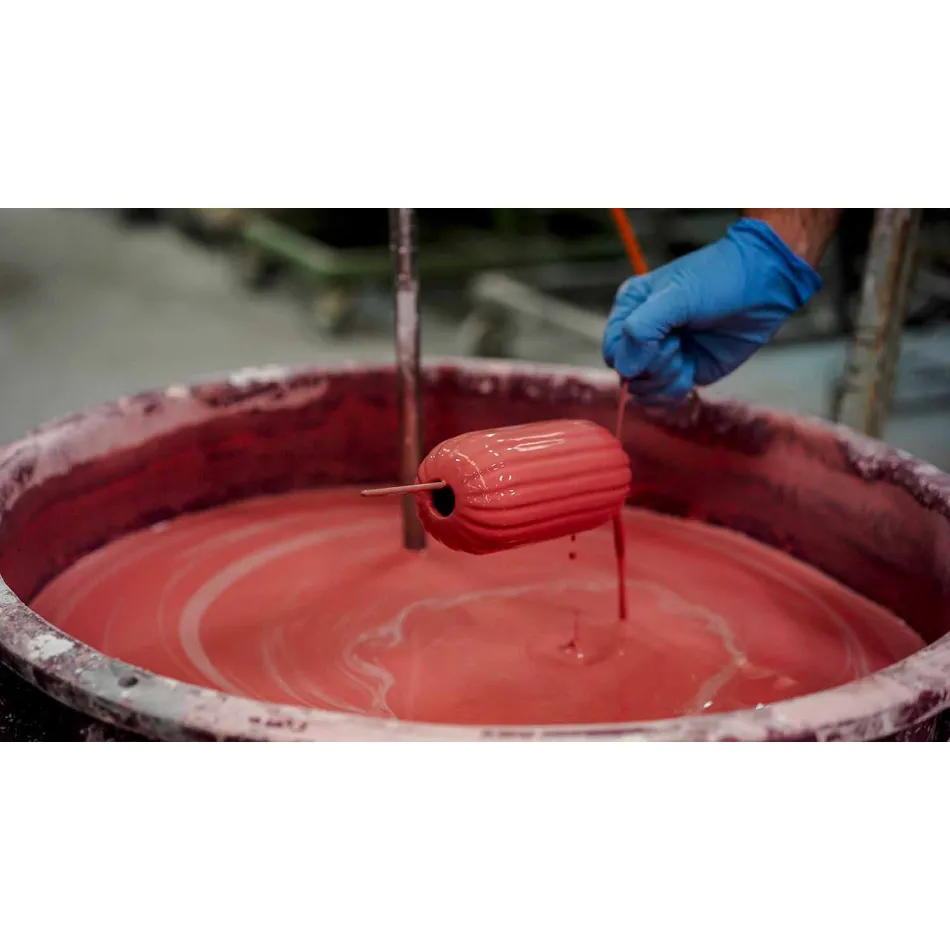 Gelbe oder grüne Retro Keramik Hängelampe Made in Italy - Ferroluce Lariat Viadurini