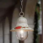 Hängeleuchte für den Außenbereich aus handbemaltem weißem Aluminium - Imperia Viadurini