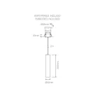 Hängende Einbauleuchte aus weißem oder schwarzem Aluminium, 2 Stück - Rebolla Viadurini
