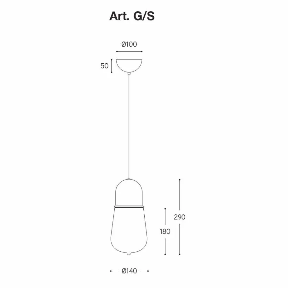 Vintage Design Hängelampe aus Messing und Glas - Aldo Bernardi Guinguette Viadurini