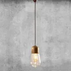 Vintage Design Hängelampe aus Messing und Glas - Aldo Bernardi Guinguette Viadurini