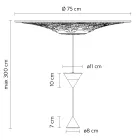 Design Pendelleuchte aus weißem Gips und schwarzem Aluminium 2 Kegel - Tesera Viadurini