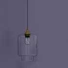 Design Hängelampe aus Metall und transparentem Glas Made in Italy - Clizia Viadurini