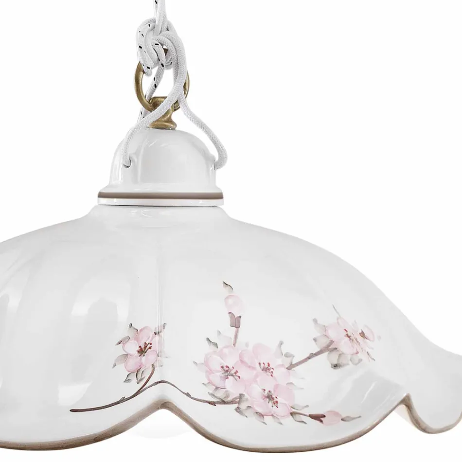 Hängelampe aus Eisen und handverzierter gewellter Keramik - Belluno Viadurini