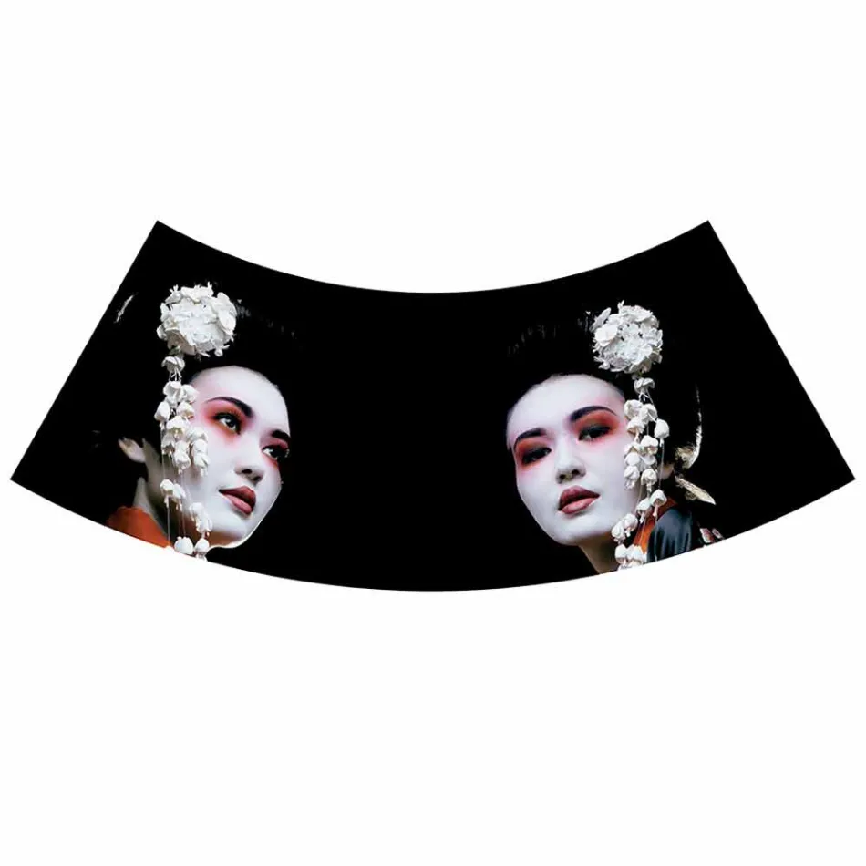 Hängelampe aus anthrazitfarbenem Leinen mit internem Designdruck 2 Größen - Bramosia Viadurini