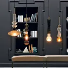 Hängelampe aus Muranoglas und Stoff Made in Italy - Missi Viadurini