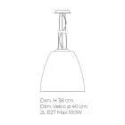 Mundgeblasene Hängelampe aus venezianischem Glas - Flora Viadurini