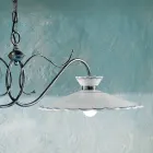 Lineare Pendelleuchte 2 Lichter Keramik Handgefertigter Stickeffekt - Ravenna Viadurini