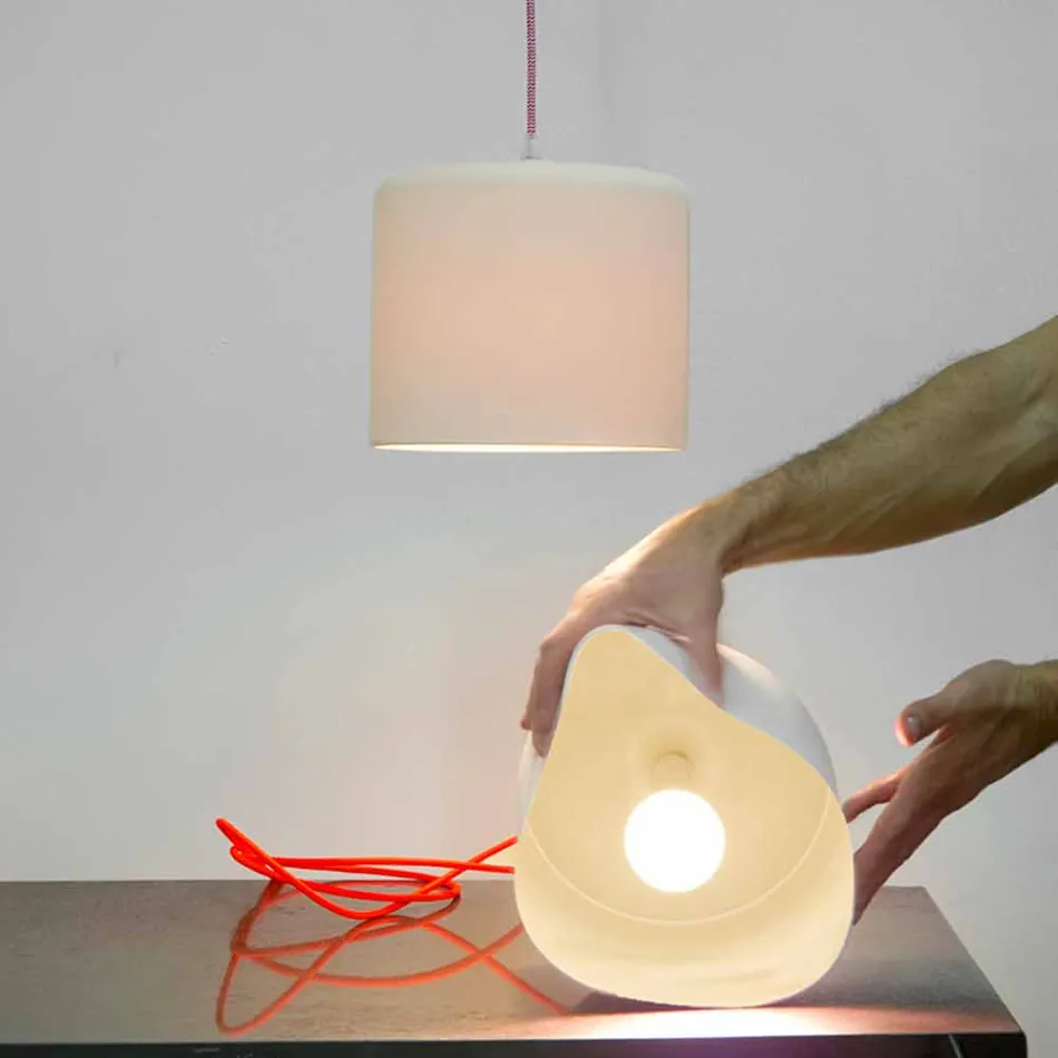 Moderne Pendelleuchte In-es.artdesign Candle 2 aus farbigem Laprene Viadurini