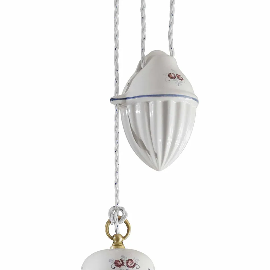 Handgefertigte Keramik-Hängelampe aus Keramik und Eisen – Rom Viadurini