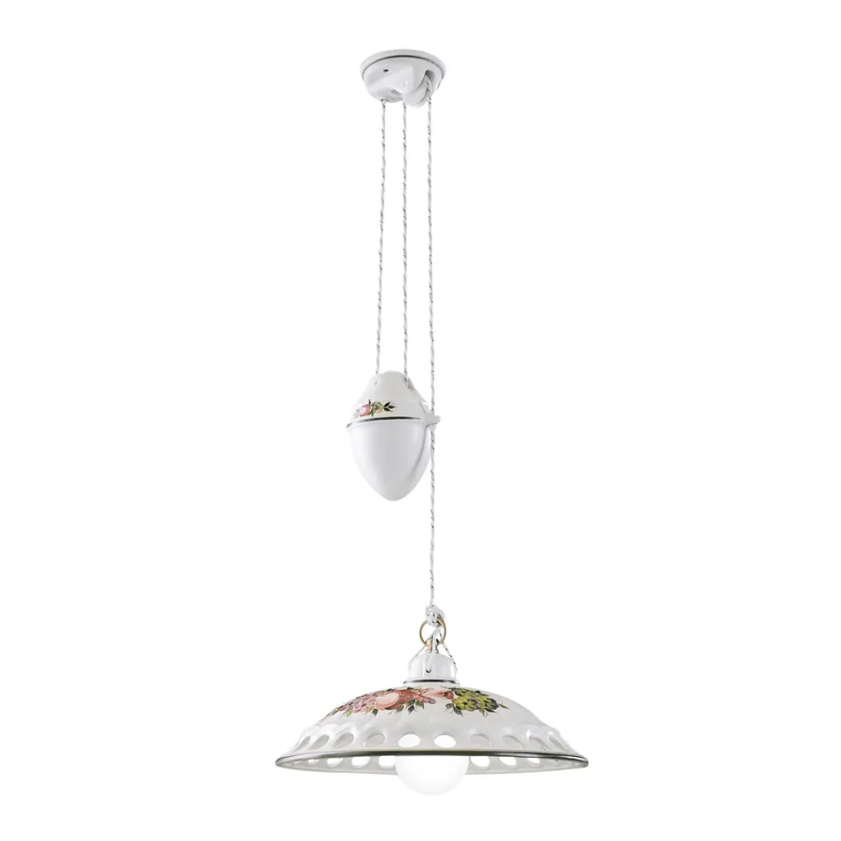 Handgefertigte Ups and Down Hängelampe aus Keramik mit Passanastri - Neapel Viadurini