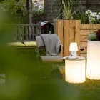 Tischleuchte für Außen- oder Innenausstattung mit LED, Solar oder E27 - Tamburostar Viadurini