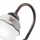 Handbemalte Vintage Tischlampe aus Eisen, Glas und Keramik - Ferrara Viadurini