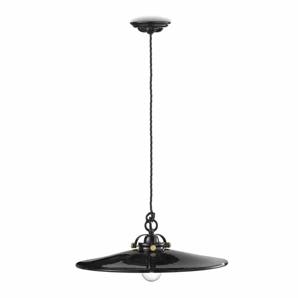 Weinleselampe aus poliertem Keramiksuspension und goldenen Schrauben Betty Viadurini