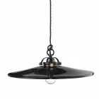 Weinleselampe aus poliertem Keramiksuspension und goldenen Schrauben Betty Viadurini