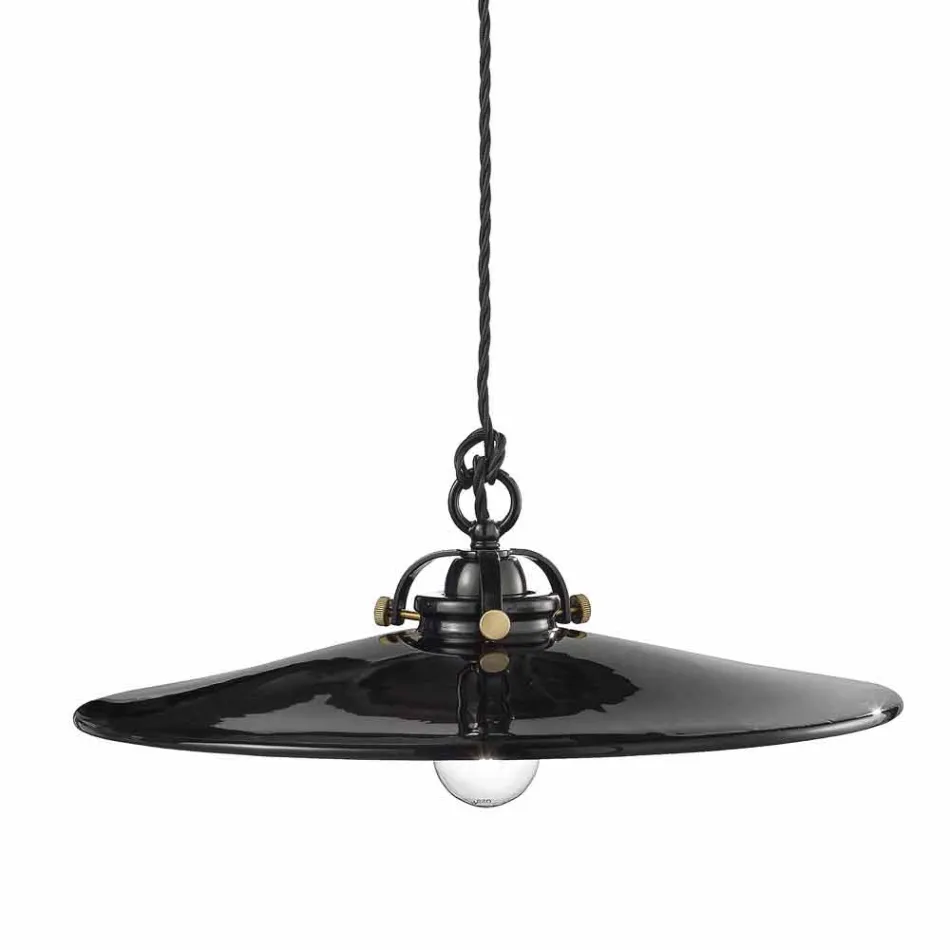 Weinleselampe aus poliertem Keramiksuspension und goldenen Schrauben Betty Viadurini